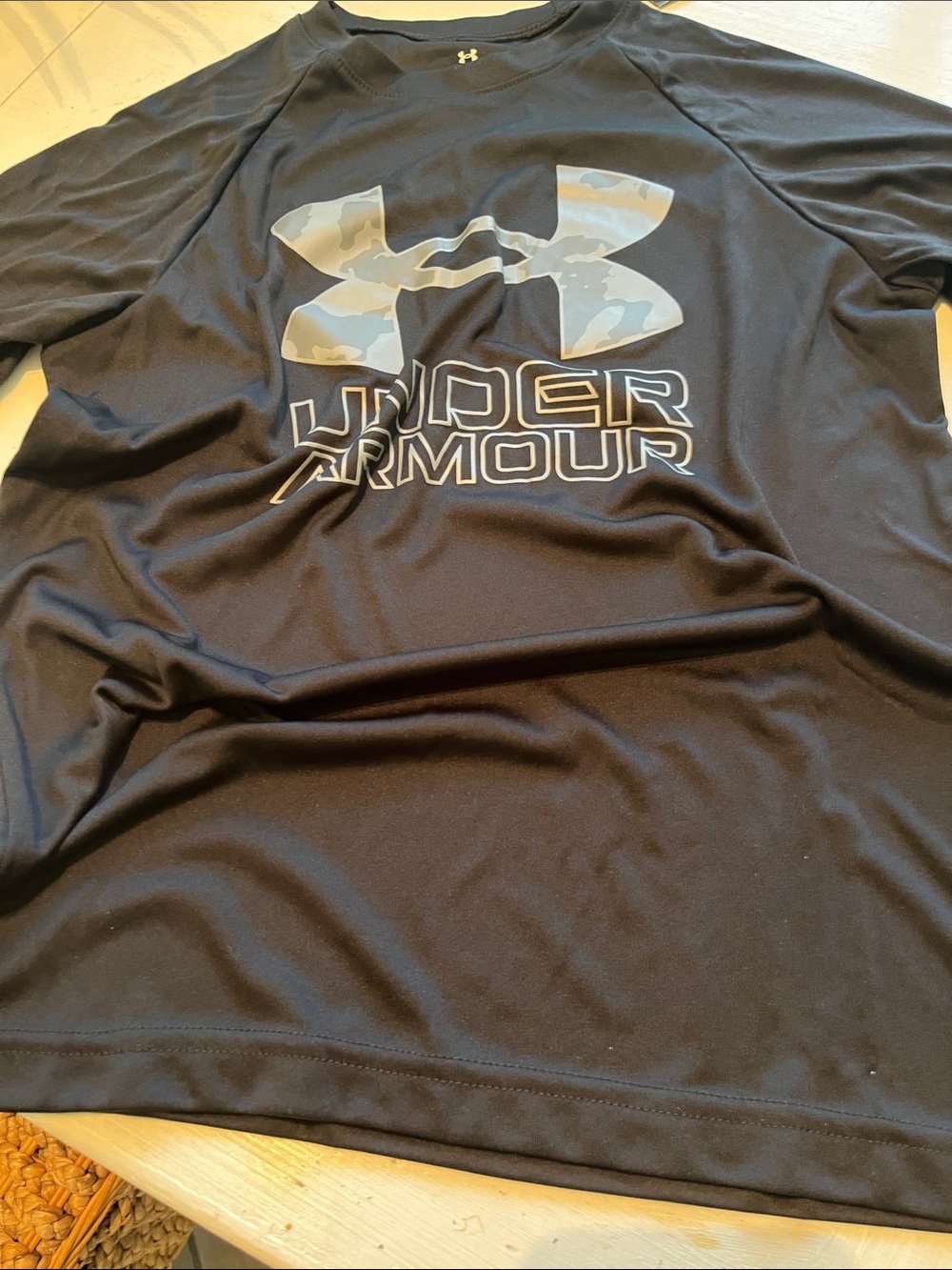 Under Armour Black Long-Sleeve Performance Tee with Camo Logo
